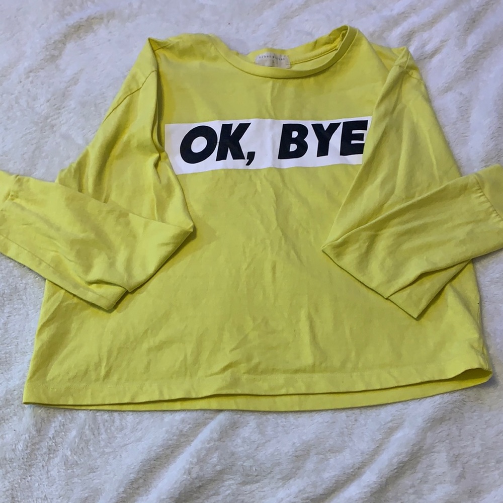 yellow long sleeve crop top